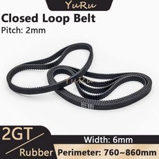 2GT 2MGT 폐쇄 루프 벨트 고무 타이밍 벨트 동기 벨트 760 782 784 800 810 840 848 850 852 860mm 둘레 6mm 폭, 01 10 개, 01 852mm, 01 6mm