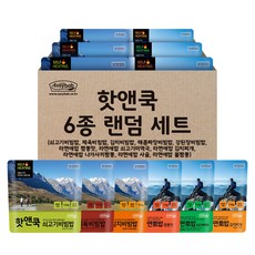 이지밥 핫앤쿡 발열도시락 6개 랜덤세트 숟가락포함 비화식 찬물부어 먹는 발열 비상식량 간편식 등산음식 차박 백패킹, 110g