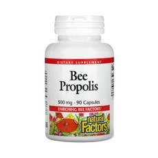 Natural Factors 내추럴 팩터스 꿀벌 프로폴리스 500mg 캡슐 90정 유제품 당류 글루텐 무함유