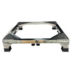 可調節不鏽鋼洗衣機底座，防震靜音，穩固耐用，安裝簡便，適用多種尺寸洗衣機, 1個, 閃閃鍍銀（固定款）