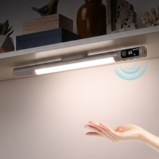 AOSOM 충전식 LED 센서등 2000mAh 대용량 원통형 잔량표시 무타공 인체감지 현관등, 2개, 실버