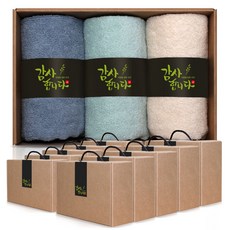 송월타올 30수 면사 모니카 130g x 3p 수건 선물세트 환갑 칠순 팔순 결혼 웨딩 교회 고급 호텔 행사 정년퇴임 조문 알찬바로 답례품, 감사 A (블루+민트+베이지), 10세트