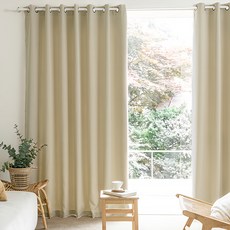 shez Home Trudy打孔式窗簾 2入組, 米色