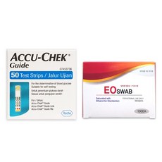 아큐첵 가이드 혈당시험지 50개입 + 이오스왑(에탄올) 100매입, 1세트