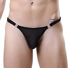 性感扣環透氣網紗男丁字褲 薄紗丁字褲 性感透氣舒適男士內褲