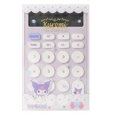 BenF Joy 산리오 캐릭터즈 전자 계산기 일반 사무용 오피스 휴대용 탁상용 데스크탑 가정용 재무 회계 문구 소품 용품 소형 미니 심플, 1개, 쿠로미