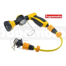 Supamoto 20米泡沫水槍水管組 8合1噴灑模式 (4分/TPE/洗車/高壓/噴槍/魔術/無段花灑), 1個, 一套, 黃黑配色