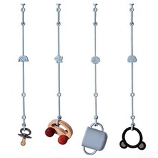 Andy Bear 아동용 장난감 스트랩 장난감 안전 스트랩 실리콘 하이 체어 장난감 스트랩 유아용 병 스트랩 유모차 유아용 의자 자동차 시트 유모차 액세서리 - 모래 이동, 더스티 블루