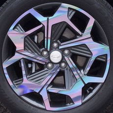 스킨엑스 팰리세이드 캘리그라피 휠튜닝 홀로그램 데칼 휠 스티커 20인치, 1개