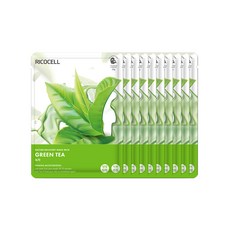 리코셀 네이처 리커버리 녹차 마스크팩 23g, 5개, 10개입