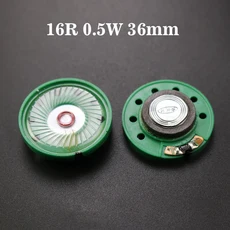 YUXI 초박형 스피커 초인종 경적 장난감 자동차 16 ohms 0.5W 21 23 27 29 36 40 mm 직경 1 개, 05 16R 0.5W 36mm