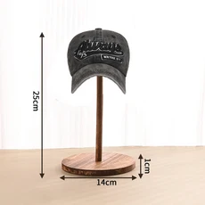 모자 진열대 빈티지 우드 걸이 홀더 스탠드 가발 보석 헬멧 정리함 가정용, 01 nut-brown