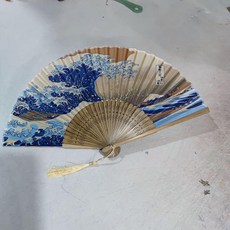 海浪扇子 日本和風佈麵折扇 浴衣配飾, 扇子一把原繐
