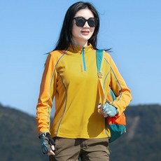 봄 가을 여자 운동 헬스복 상의 속건 반집업 티셔츠 여성 등산 긴팔티 여성용 아웃도어 긴팔티 YSQ