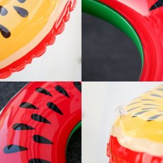 성인용 수영장 튜브 공기를 넣어 사용하는 두껍고 넓은 겨드랑이 링 어린이 소년 소녀 및 성, 60 수박색 레드 [25-40파운드