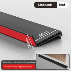 창문 방수판 알루미늄 가이드 플레이트 바 야외 발코니 차단판 실링 스트립, 01 110CM X 1 piece, 05 External-Small