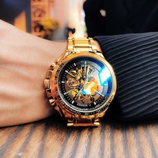 全自動機械錶 新款男士鋼帶手錶 男錶 時尚腕錶 高檔大氣炫酷夜光陀飛輪大表盤 手手錶男 商務休閒手錶【時禮】