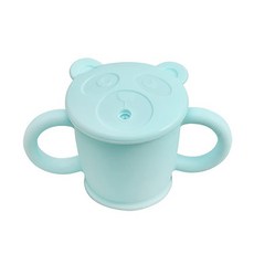 국내생산 실리니 실리콘 유아용 곰돌이 양손빨대컵 뚜껑 세척솔 세트 200ml, 1세트, 스카이