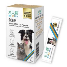 MORESON 木入森 貓咪護膚亮毛犬貓魚油粉，Omega-3滋養亮毛，犬貓適用，告別皮膚乾燥搔癢, 1個, 綜合營養補充品, 15份