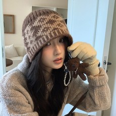 月子帽產後冬季坐月子產婦保暖大頭圍熱巴同款顯臉小針織帽