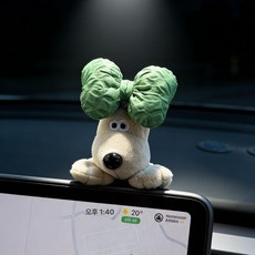 소르베어 테슬라모니터인형 메인보드 호환 차량용, 1개, 파일럿-그린리본강아지