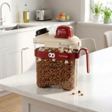 리치독스 사료통 BPA Free 반려동물 다용도 보관통, 1개, 3.6L, 레드