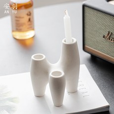 安羽 AN YU 北歐風陶瓷燭臺擺件, 三角燭臺（不含蠟燭）