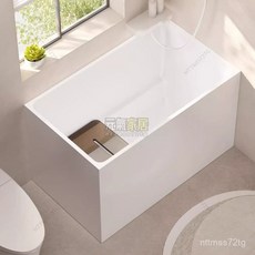 迷你亞克力日式家用加深坐式獨立式深泡一體浴缸小戶型浴盆成人浴缸 浴桶 泡澡桶 小戶型衛生間浴缸 泡澡桶 泡澡缸, 1個, 內深600 配移動座板1張,1300*700*730