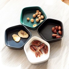 칠린 도자기 오각볼 소 1P 종지 접시 찬기 식기, 화이트, 1개