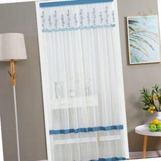 문틀 가리개 레이스 투명 쉬폰 주방 현관 출입문 장식 간막이 가림 100x210c