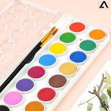 고체물감 팔레트 세트 수채화 드로잉 휴대용 취미 미술 도구 세트 16색