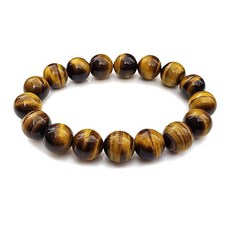 Chengmu 14mm 타이거 아이 스톤 스트레치 팔찌 AAA 등급 천연 라운드 비즈 세미 원석 크리스탈 비즈 탄성 팔찌 20.3cm(8인치), 12mm