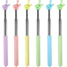 Azureal 6PCS 포인터 핑거 스틱 확장 가능한 다채로운 프레젠테이션 화이트보드 칠판 교실용품용 미니 접이식 교사 포인터5색, Azureal 6개입 포인터 핑거 스틱, 확장형 컬러풀