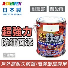 油老爺 日本製 鐵製品超耐久防鏽面漆 高光澤 耐酸雨 耐鹽蝕 海邊防鏽 戶外防鏽 鐵門鐵窗鐵捲門鐵欄杆 防銹, 1個, 灰色 0.7L
