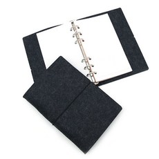 부직포 A6 6공 미니 일기장 다이어리 책 커버 표지 바인더 케이스 진회색