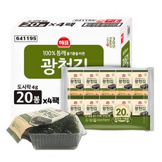 해표 들기름을 바른 광천김, 4g, 80개