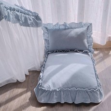 강아지 고양이 반려동물 텐트 하우스 커튼집 풀세트 공주, 40 x 50 3.5-5.0kg, 1개, 미스트블루