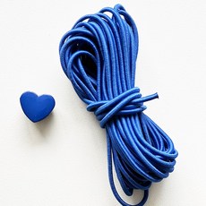 DIY 옷 소품 만들기 부자재 - 하트 스토퍼 + 스트링 5m 세트, 남색, 10개