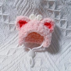 햄스터옷 모자 패션 사진 의상 의류 동물 망토 복장 친화적 고슴도치 촬영 내구성 수제 애완, XS 직경 2cm, 핑크 베어