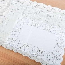 도일리 사각 17x34cm 100매 종이받침 쿠키포장종이 데코종이 포장간지 종이데코, 1개, 기본