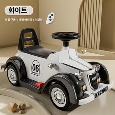 대형 붕붕카 자동차 원격 조종 발판 탑승 완구, 전기 구동, 1개, 미키화이트 리모컨 6 7V