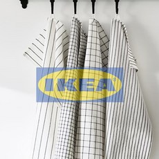 IKEA 린넨 행주 린니그 직사각형 체크 패턴 804.763.48 904.763.57, 1세트, 화이트그레이804.763.48