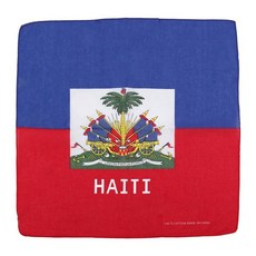 Motique Accessories 대형 면 반다나 - 푸에르토리코 국기 블랙 앤 화이트 인트 루시아 깃발 [호환], 아이티