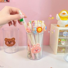 투명 아크릴 필기구 정리컵 원형, 1개