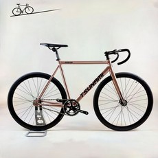 쓰나미픽시자전거 중학생 입문용 SNM100 불꽃블랙 완차 브레이크포함, 52cm, 로즈골드, 1개, 52cm