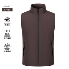 戶外登山純色棉馬甲 秋冬新款時尚運動立領坎肩外套 男女同款保暖背心