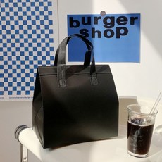 1개 블랙 30x30 부직포 보냉가방 보온백 일회용 보냉_ 2026756EA, 대(30x30x20cm)