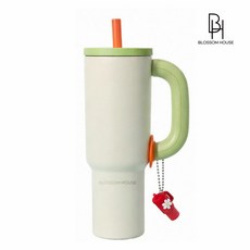 블라썸 스텐 304 보온 보냉 대용량 손잡이 텀블러 (+키링 포함), 시트러스 그린, 1개, 1.2L