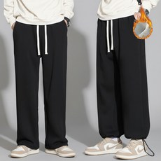 남자 기모 겨울 와이드 바지 남성 밴딩 트레이닝 츄리닝 스트링