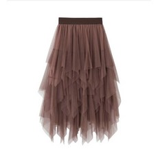 샤캉캉 레이스 댄스 라틴라인 밸리 스커트 SH489, 커피